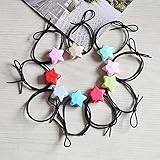 「Bidear」☆星ヘアゴム☆ 髪留め 可愛いヘアアクセサリー おしゃれな髪飾り お姫様 誕生日 パーティ記念日 (18個入り)