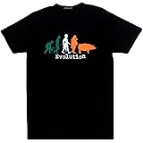 人類の肥満の進化 Evolution おもしろ ジョーク Tシャツ メンズ レディース Playfellow 時代革命ブランド