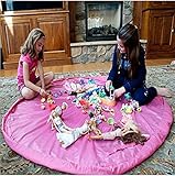 L’oiseau bleu （ロワゾブルー） おもちゃ 収納 ＆ マット ＆ バッグ 一石三鳥！！ レゴブロック ダイヤブロック メガブロック の収納マットに最適 (ピンク)