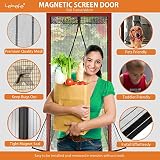 lebefe更新された磁気スクリーンドアsew-in磁石フルフレームVelcro Reinforcedブラック Fits Doors Up To 38"x 82" MAX ブラック S-005