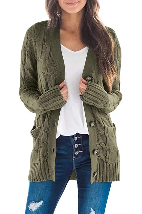 Sweaters for Women Long Sleeve Button Down Slouchy Knit Cozy Open Front  Cardigan - Beige (2X) : Amazon.sg: Fashion