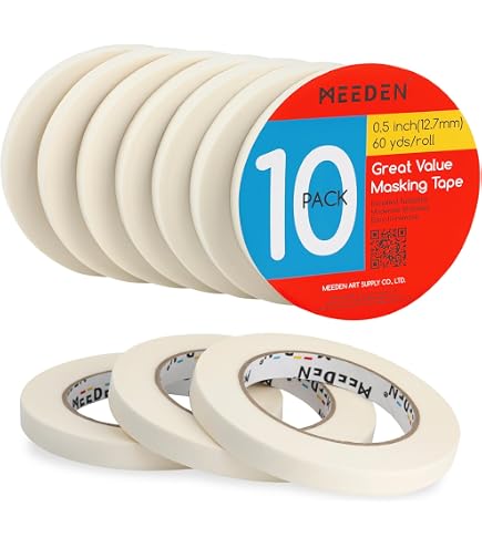 TSSART 3 Pack White Artist Tape - 0.2" Wide X 180FT, Acid-Free Masking Tape For Watercolor, Canvas, Framing - View #13