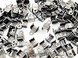紐止め金具 カシメ ガンメタリック 100個 幅7mm エンドパーツ アクセサリー パーツ 金具 ファイニエ （AP0841）