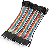 RASBEE 40本 10CM 多色 40ピン デュポン ワイヤー ジャンパー ブレッドボード 接続ワイヤー 1P-1P デュポンワイヤー ArduinoとRaspberry piに適用 (オス - メス)
