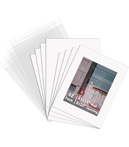 Pack Of 10 ,11x14 Black Picture Mat Set With White Core Bevel Cut For 8x10 Photo 224006056269692938