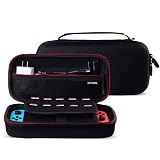 PGRTYOF【Switch/Switch 有機ELモテル対応】Switch 有機el 収納 Switch 収納ケース スイッチ ケース 保護カバー 防水 防塵 防汚 耐衝撃 全面保護 大容量 ゲームカード19枚 持ち運び便利 Switch oled ケース (ブラック)