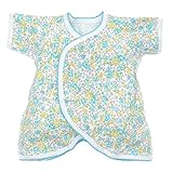 【低出生体重児 未熟児】コンビ肌着ブルー系花柄 (40ｃｍ～45ｃｍ)