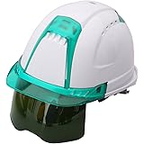 TOYO シールド付きヘルメット ヴェンティープラス スチロール入り 白/グリーン/グリーン (#3標準) No.391F-G-G