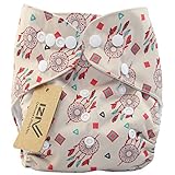 iZiv新生児1厚いおむつ付きオーガニック幼児防水/調整/再利用可能/洗えるポケット布おむつのフィット赤ちゃん0.5-3歳（ライトインド）