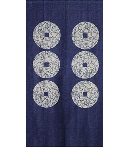 Amazon.co.jp: 麻のれん トンボ 縹 W90xH120cm 【手織り手引染