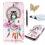 TOUCASAR Galaxy A3 2017 ケース 手帳型 財布型ケース Galaxy A3 2017 ケース プレミアムニュースタイル PU レザー フリップ 油彩画絶妙なカラフルなかわいい動物