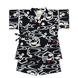 甚平 和柄 縫製も全て日本国内で行っております J-71572 (90cm, ネイビー)