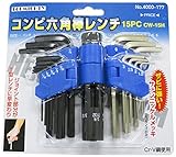 トップマイティ CW-15H コンビ六角棒レンチ 15PC