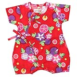 えくぼちゃん(ekubochan) 甚平ミニオール《あさがお柄》 (レッド)