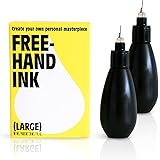 Inkbox フリーハンドインク30ml - ボトルタイプ、2週間で消える、アーティストに最適、長持ちする、肌に優しい、フリーハンドインク30ml (15mlボトル２本入)
