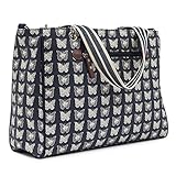 Pink Lining Bramley Tote Cream Butterflies Changing Bags (Navy) by Pink Lining