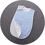 6重ガーゼ スリーパー ベビー パジャマ ふわふわ コットン 柔らかい 綿 ボタン開閉式 寝袋 42*70 cm 水玉 ブルー