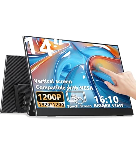 Amazon.co.jp: HGFRTEE ポータブルモニター タッチスクリーン 14インチ