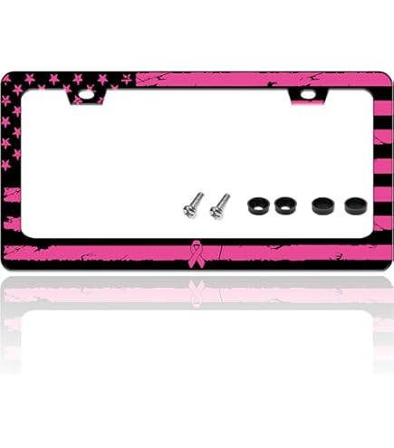 Vintage Cherry Blossom License Plate Frames Universal Aluminum Tag Holder Cover With 2 Holes Screws For Front Rear Car Plate Decor 12x6 Inch For Women Men - View #12