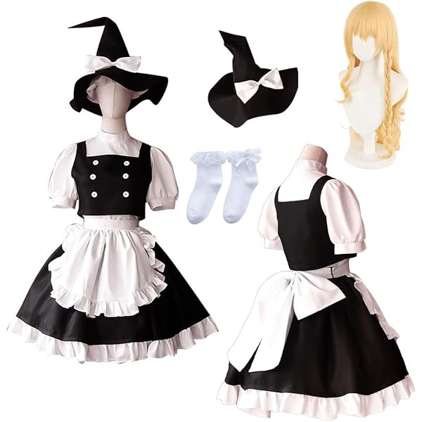 Amazon.co.jp: [楽コス] 魔理沙 コスプレ 衣装 ウィッグ付き マリサ