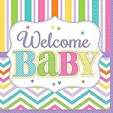 Amscan Colorful Baby Bright Beverage Party Napkins 5 x 5' Multi [並行輸入品]