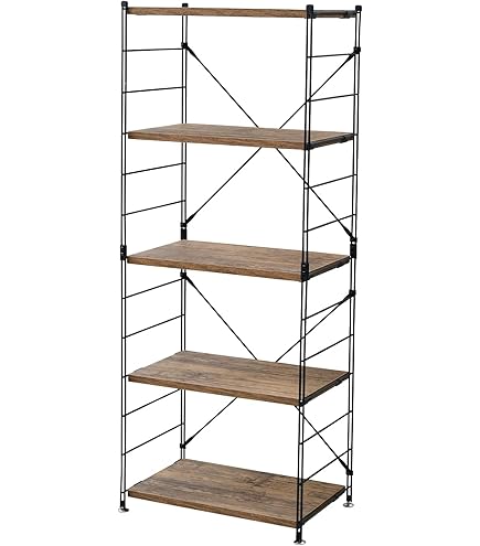 Amazon｜[山善] ウッドシェルフ 収納ラック 木製棚板 4段 幅65×奥行