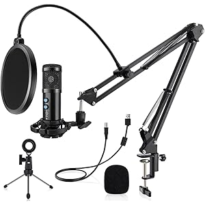 【2021最新版】USBマイク コンデンサーマイク PCマイク マイクセット 単一指向性 高音質 【エコー機能+ボリュー…