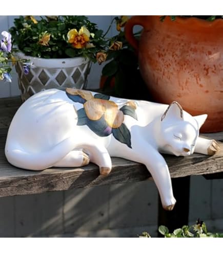 Amazon.co.jp: ガーデニング ガーデンオーナメント おもしろい猫