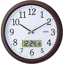 壁掛け時計 カレンダー付き ブラウン 壁掛け時計 PWCRR-30-T ダークブラウン 7170127 │アイリスオーヤマ