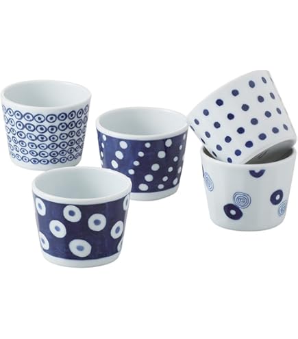 Amazon｜西海陶器 波佐見焼 軽量 ミニ 丼ぶり セット 藍丸紋柄 直径