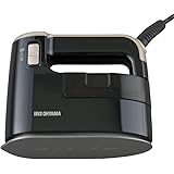 アイリスオーヤマ 衣類スチーマー スチームアイロン ハンガーにかけたまま 2WAY 3大臭カット コンパクト 軽量 ブラックゴールド IRS-01-KN