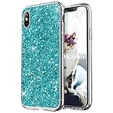 iPhone Xケース [HDスクリーンフィルム付き] OKZone キラキラ 目立つデザイン TPU シリコン カバー 耐衝撃ボディ 全面保護 落下防止 ファッション Apple iPhone X 