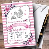 シルバー&ピンクMermaid Invitationsベビーシャワー招待状 150 Invitations