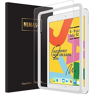 【ガイド枠付き】Nimaso iPad 10.2 ガラスフィルム (第7世代) 強化ガラス 液晶保護フィルム