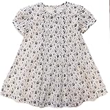 RALPH LAUREN (ラルフローレン)女の子用クリームxネイビー花柄半袖ワンピース（ブルマ付き） (18months) [並行輸入品]