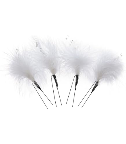Amazon | ホワイトフェザーヘアクリップ バレエスタイル パール