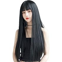 Amazon.co.jp: PRETOLE ウィッグ ロング ストレート フルウィッグ 黒髪