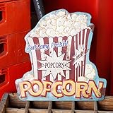 アンティークエンボスプレート「Popcorn」（DIE-CUTサイン）　／ブリキ製看板／ティンサイン／アメリカン雑貨／