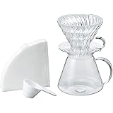 HARIO(ハリオ) V60 ガラスブリューイングキット Glass Brewing Kit 実用容量600ml サーバー 1~4杯用 透明 日本製 プレゼント ギフト 贈り物 S-VGBK-02-T