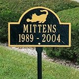 Cat Memorial Lawn Plaque仕上げ:ブラックandゴールド