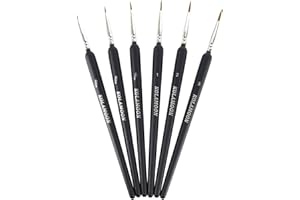 KOLAMOON 6本極細面相筆 画筆 細筆 塗装 油絵筆 絵の筆 勾線筆 プラモデル塗装筆 模型用筆 水墨画 水彩画 日本画