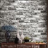 birwall 2176 Vintage Faux Culturalレンガ壁紙ロールWallcoverings forリビングベッドルーム、キッチン、20.8 CM x 393.7、シアン