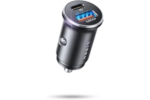 LISEN Car Charger USB C Super Mini Fast Charging 2025 NEW PD36W&QC3.0 18W Dual Port 12V Socket Outlet Cigarette Lighter Adapter Tpye C, Car Accessories for iPhone 17 16 15 Pro Max Plus Galaxy S25 iPad
