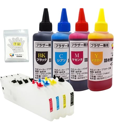 Amazon.co.jp: タダプリント ブラザー工業 互換インク 4色セット LC12