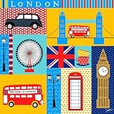Oopsy daisy, Fine Art for Kids Next Stop London Stretched Canvas Art by Laurie Wisbrun, 21 by 21-Inc