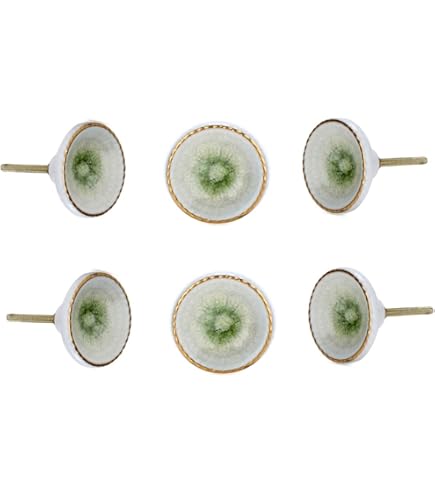 6pcs Natural Stone Cabinet Knobs With Green Djibouti