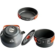 Amazon.co.jp: Fkstyle アウトドア 調理器具 クッカー セット