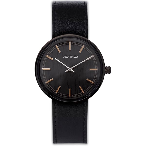 Amazon | 【VEJRHØJ】Black & Gold 40mm メンズ腕時計 天然桜材