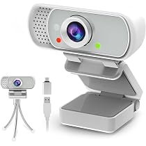 Webcam with Tripod Privacy Shutter: 1080P FHD Web Camera with Mic ...