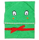 「ReiRei」レイレイ ベビー & キッズ 用 アニマル タオル おくるみ バスローブ ポンチョ 出産祝い (カエルさん)